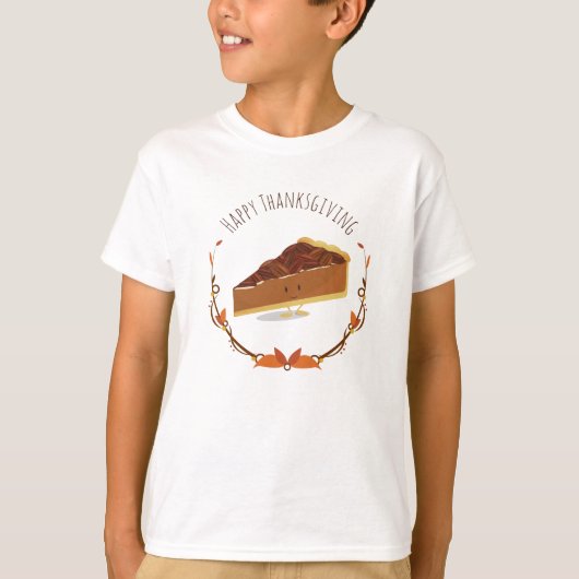 Lächelnder Erntedank Pecan Pie Slice Aquamarin T-Shirt (Vorderseite)