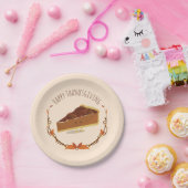Lächelnder Erntedank Pecan Pie Slice Tan Brown Pappteller (Party)