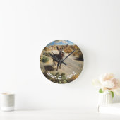 Lächelnder Esel, Oatman Arizona, Route 66 Runde Wanduhr (Zuhause)