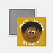 Lächelnder ethnischer Junge Magnet (Vorderseite/Rückseite)