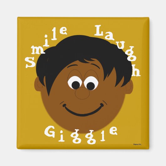 Lächelnder ethnischer Junge Magnet (Vorne)