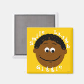 Lächelnder ethnischer Junge Magnet (Vorderseite/Rückseite)