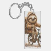 Lächelnder Faulenzer Schlüsselanhänger (Vorderseite links)