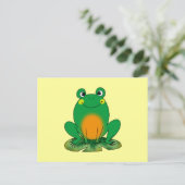 Lächelnder Frog auf Lilly Pad Design Postkarte (Stehend Vorderseite)
