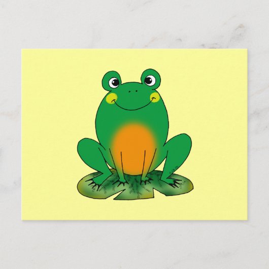 Lächelnder Frog auf Lilly Pad Design Postkarte (Vorderseite)