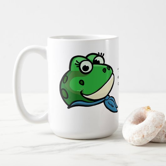Lächelnder Frosch Kaffeetasse (Mit Donut)