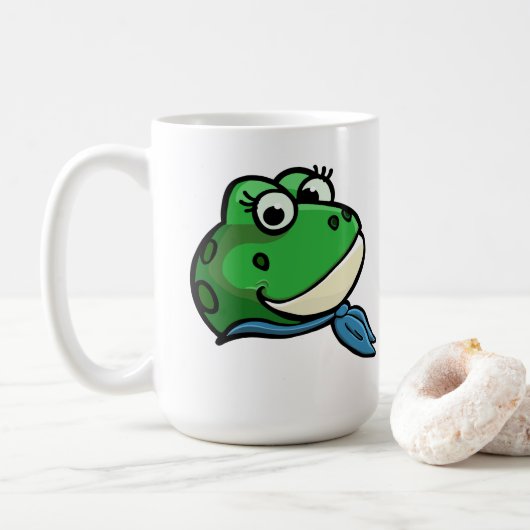 Lächelnder Frosch Kaffeetasse (Mit Donut)