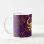 Lächelnder Gecko - violettes orange Muster Kaffeetasse (Links)