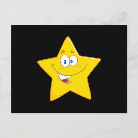 Lächelnder gelber Star Postkarte (Vorderseite)