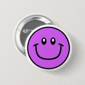 Lächelnder Gesichts-Knopf lila 0003 Button (Vorne & Hinten)