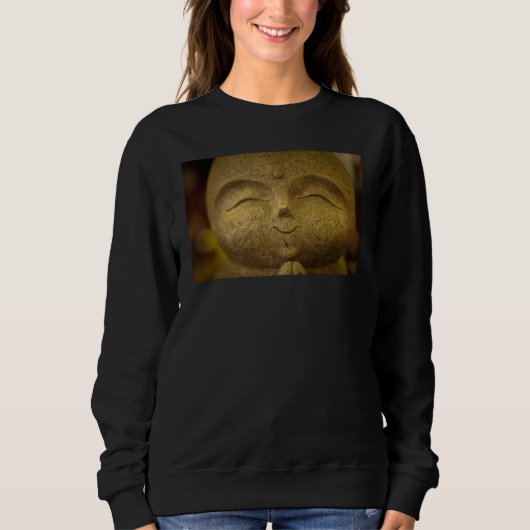 Lächelnder Glücklicher Buddha Minimalist Sweatshirt (Vorderseite)