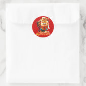 Lächelnder glücklicher Buddha Runder Aufkleber (Tasche)