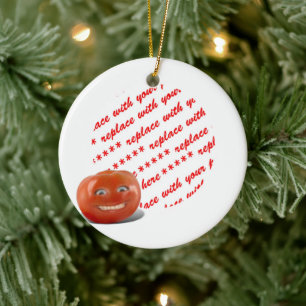 Lächelnder glücklicher Tomaten-Fotorahmen Keramik Ornament