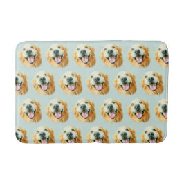 Lächelnder golden retriever-Hund im Aquarell Badematte