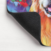 Lächelnder golden retriever-Hund in den Mousepad (Ecke)