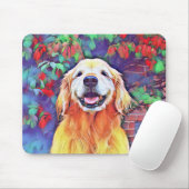 Lächelnder golden retriever-Hund in den Mousepad (Mit Mouse)