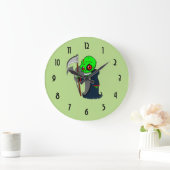 Lächelnder grimmiger Sensenmann Illustration Creep Große Wanduhr (Zuhause)