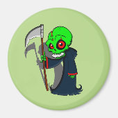 Lächelnder grimmiger Sensenmann Illustration Creep Magnet (Vorne)