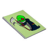 Lächelnder grimmiger Sensenmann Illustration Creep Notizblock (Rechte Seite)