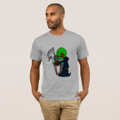 Lächelnder grimmiger Sensenmann Illustration Creep T-Shirt (Vorne ganz)