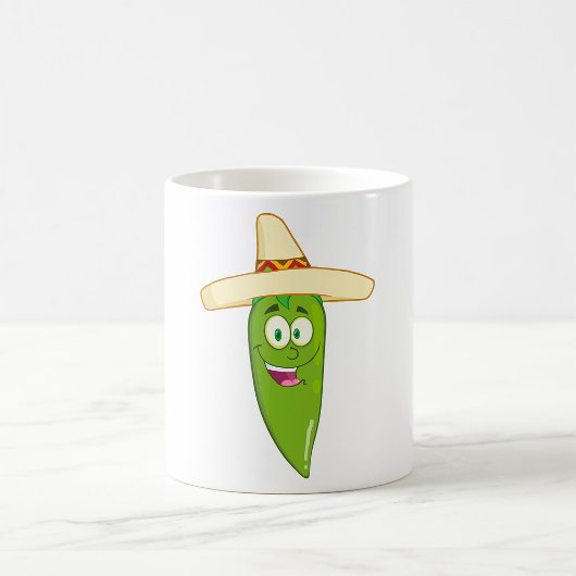 Lächelnder grüner Chili Pepper Kaffeetasse