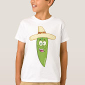Lächelnder grüner Chili Pepper T-Shirt (Vorderseite)