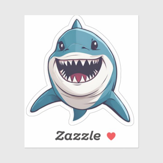 Lächelnder Hai wasserdicht Aufkleber (Blatt)