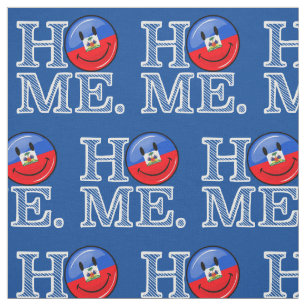 Lächelnder haitianischer FlaggeHousewarming Stoff