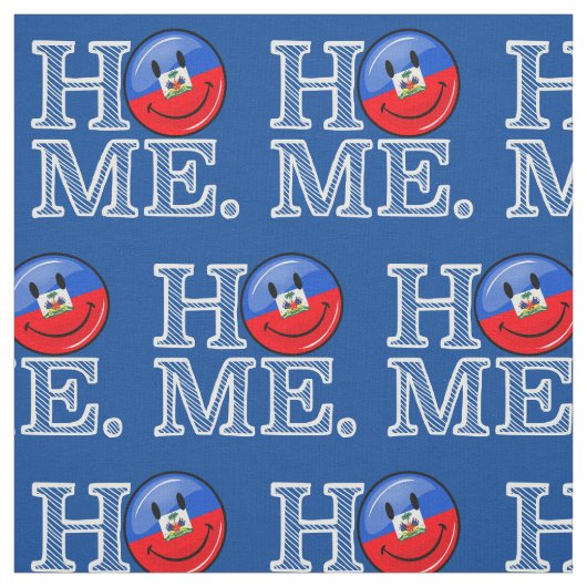 Lächelnder haitianischer FlaggeHousewarming Stoff (Muster)