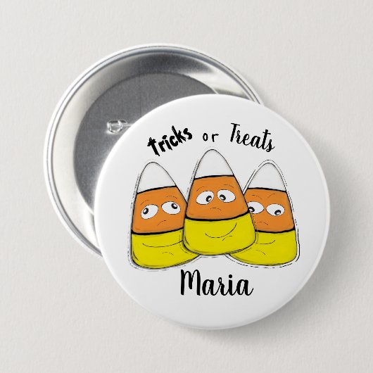 Lächelnder Halloween-Maiskandy-Button Button (Vorne & Hinten)