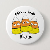 Lächelnder Halloween-Maiskandy-Button Button (Vorderseite)