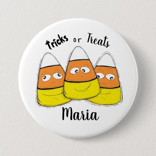 Lächelnder Halloween-Maiskandy-Button Button (Vorderseite)