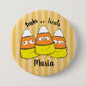 Lächelnder Halloween-Maiskandy-Button Button (Vorderseite)