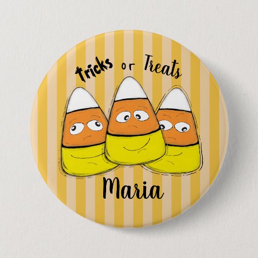 Lächelnder Halloween-Maiskandy-Button Button (Vorderseite)