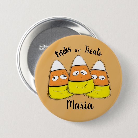 Lächelnder Halloween-Maiskandy-Button Button (Vorne & Hinten)