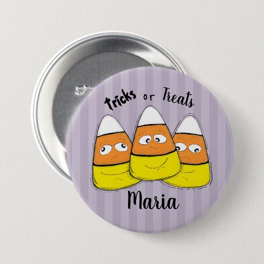 Lächelnder Halloween-Maiskandy-Button Button (Vorne & Hinten)