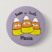 Lächelnder Halloween-Maiskandy-Button Button (Vorderseite)