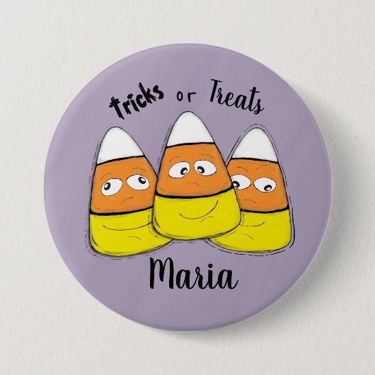 Lächelnder Halloween-Maiskandy-Button Button (Vorderseite)