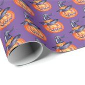Lächelnder Halloweenkürbis Geschenkpapier (Rolleneckpunkt)