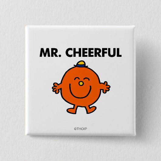 Lächelnder Herr Frohsinn Button (Vorderseite)