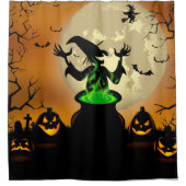 Lächelnder Hexenduschvorhang Duschvorhang (Vorderseite)