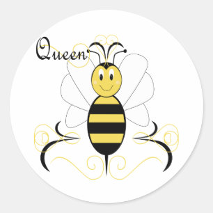 Lächelnder Hummel-Bienen-Königin-Bienen-Aufklebe Runder Aufkleber
