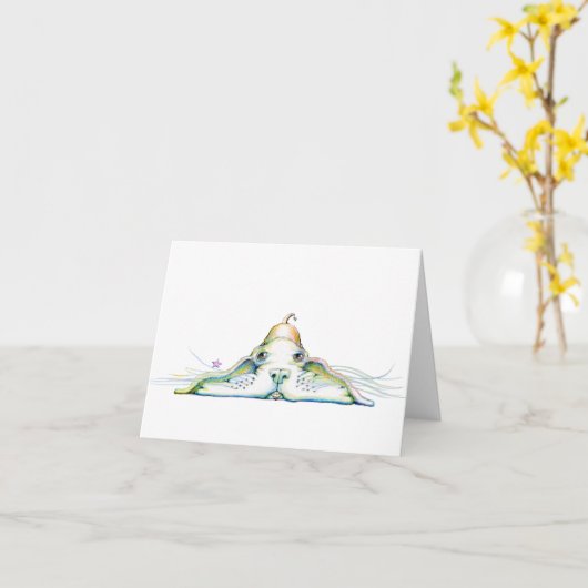 Lächelnder Hund - Anmerkungs-Karte - 5,6" x 4" Karte (Gelbe Blume)