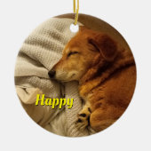 Lächelnder Hund Keramik Ornament (Vorne)