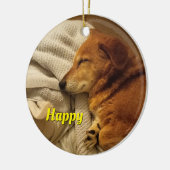 Lächelnder Hund Keramik Ornament (Links)