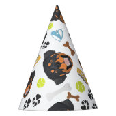 Lächelnder Hund Rottweiler Partyhütchen (Vorderseite)