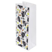 Lächelnder Hund schwarzes Labrador Geschenktüte Für Weinflaschen (Rückseite Schrägansicht)