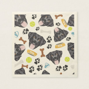 Lächelnder Hund schwarzes Labrador Serviette