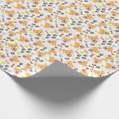 Lächelnder Hund Shiba Inu Geschenkpapier (Ecke)