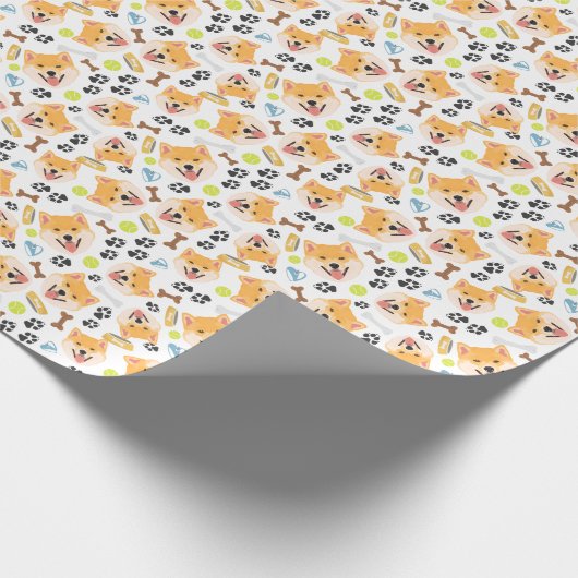 Lächelnder Hund Shiba Inu Geschenkpapier (Ecke)